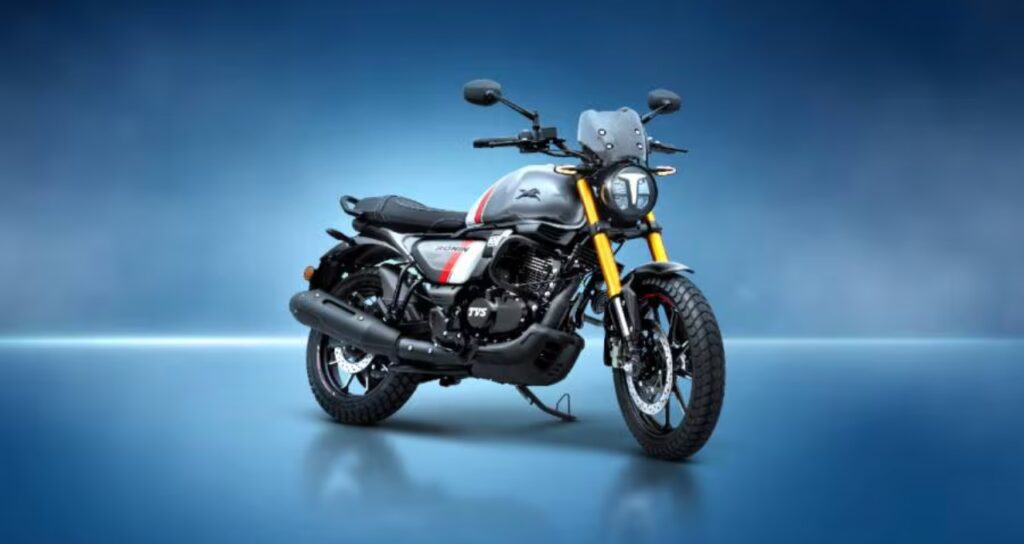 TVS Ronin 2025 stylish motorcycle with modern design and powerful performance on blue background